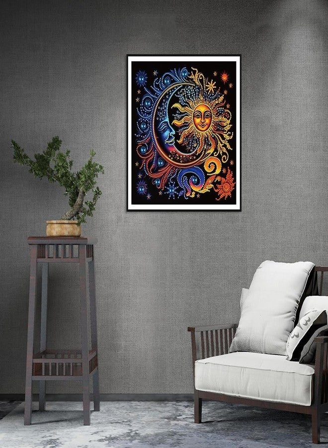 TREXEE Diamond Painting Kits for Adults, 5D Special Shape Diamond Art Kits for Beginners, Crystal Rhinestones Diamond Painting for Home Wall Decoration Gift (12×12 inch) Sun and Moon - Image 4